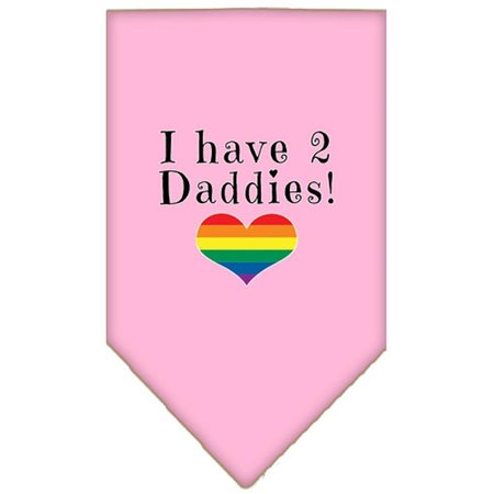 MIRAGE PET PRODUCTS I Have 2 Daddies Screen Print BandanaLight Pink Small 66-195 SMLPK